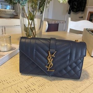 Saint Laurent Small Envelope Calfskin Shoulder Bag